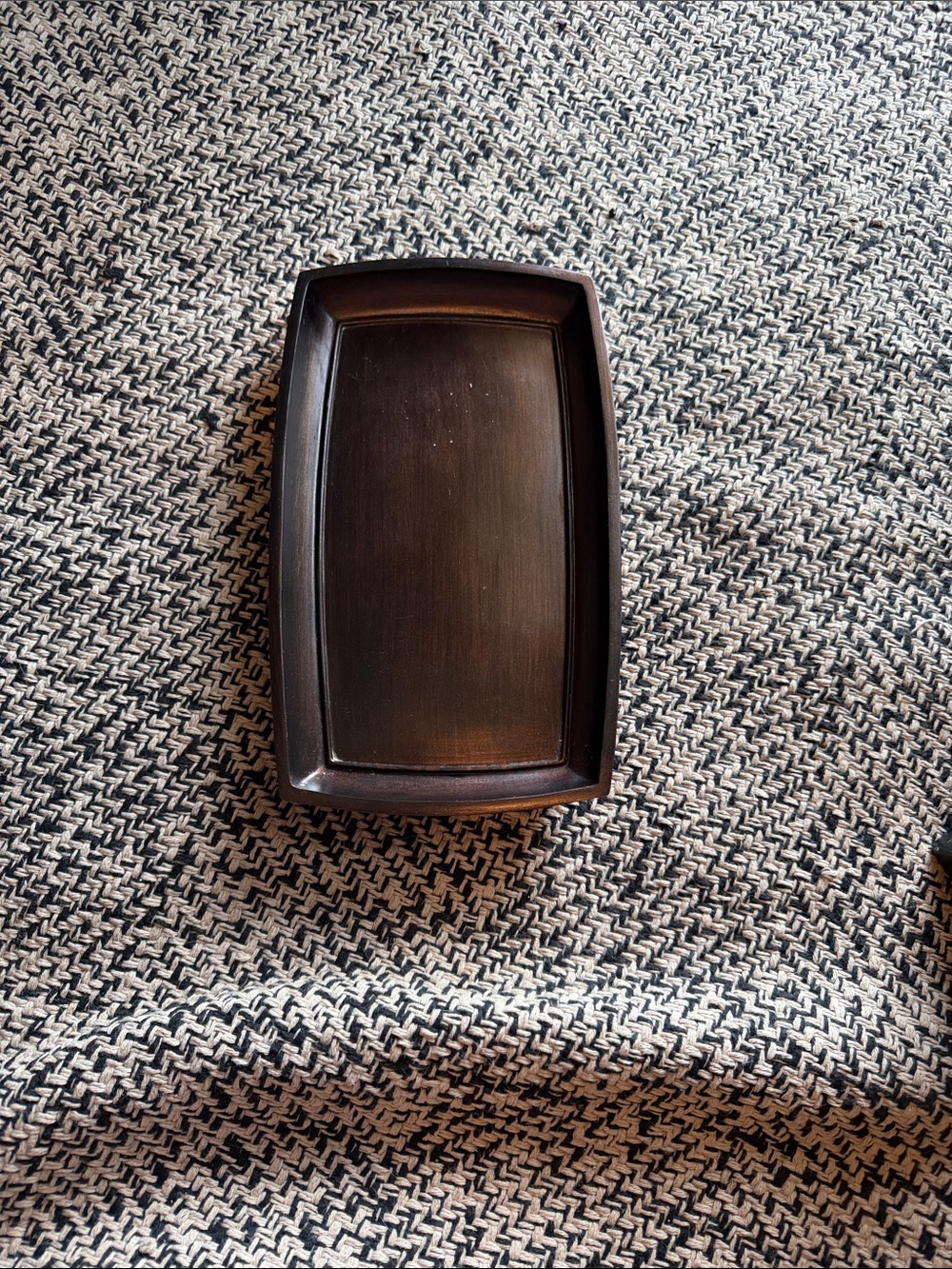 Classic Dark Brown Wood Decorative Tray - Home Accents